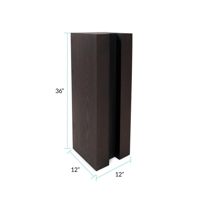 Art Deco Bertoia Black Wooden Display Pedestal- Tall For Sale - Image 3 of 11