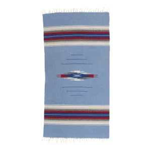 Vintage Sky Blue New Mexico Chimayo Rug - 01'08 X 03'03