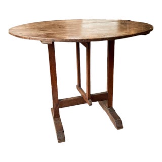French Provincial Pine and Oak Wine-Tasting Table For Sale