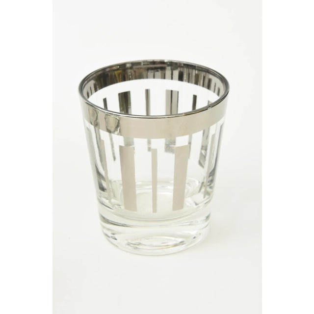 Vintage Silvered Barware Set of 18 Glasses With Silver ,Modern Mid Century For Sale - Image 9 of 12