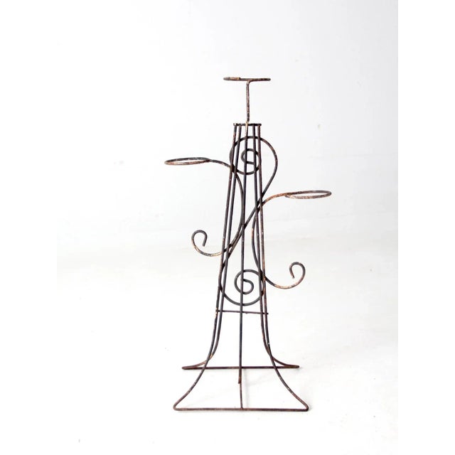 Metal Vintage Wrought Iron Plant Stand For Sale - Image 7 of 10