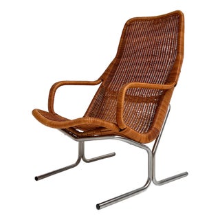 Model 514 Armchair in Rattan by Dirk van Sliedregt, 1970s For Sale
