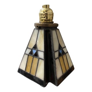 Handcrafted Mission Style Stain Leaded Glass Shade, 2 Available For Sale
