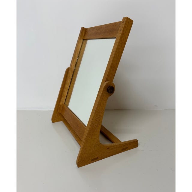 Adjustable table mirror in oak with beautiful details, designed and produced in Sweden, 1950s. I have official proof of...