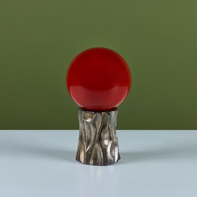 Robert Kuo Red Tree Trunk Sculpture For Sale - Image 9 of 12