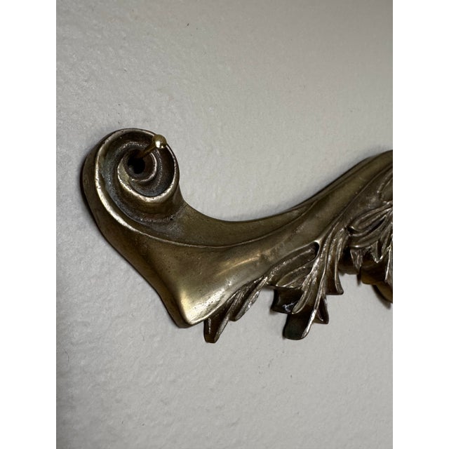 1970s Traditional Neoclassical Solid Brass Wall Accent Pediment For Sale - Image 10 of 11