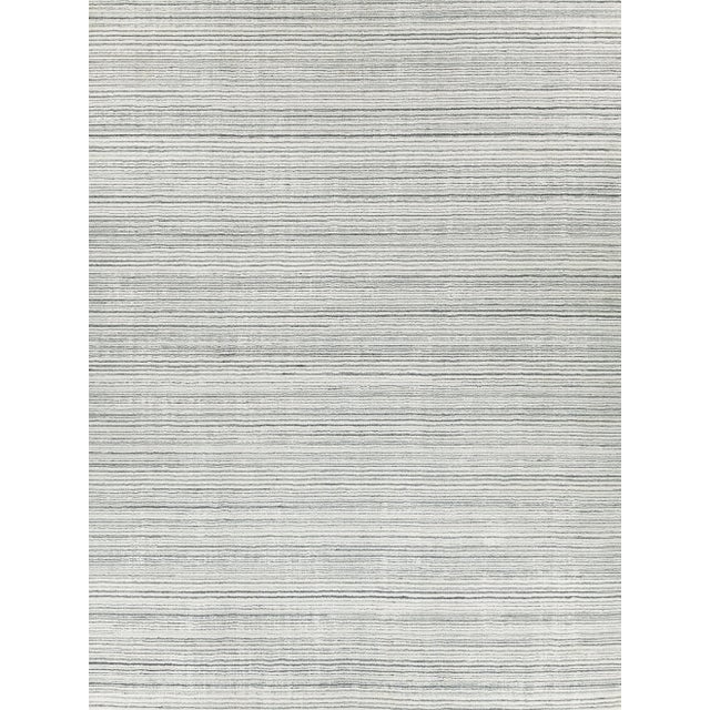 Exquisite Rugs Rossini Handmade Nylon & PET Yarn Silver Rug-9'X12' For Sale