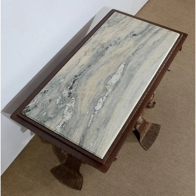 Wrought Iron & Marble Coffee Table by J.M Rothschild, 1950 For Sale - Image 6 of 18