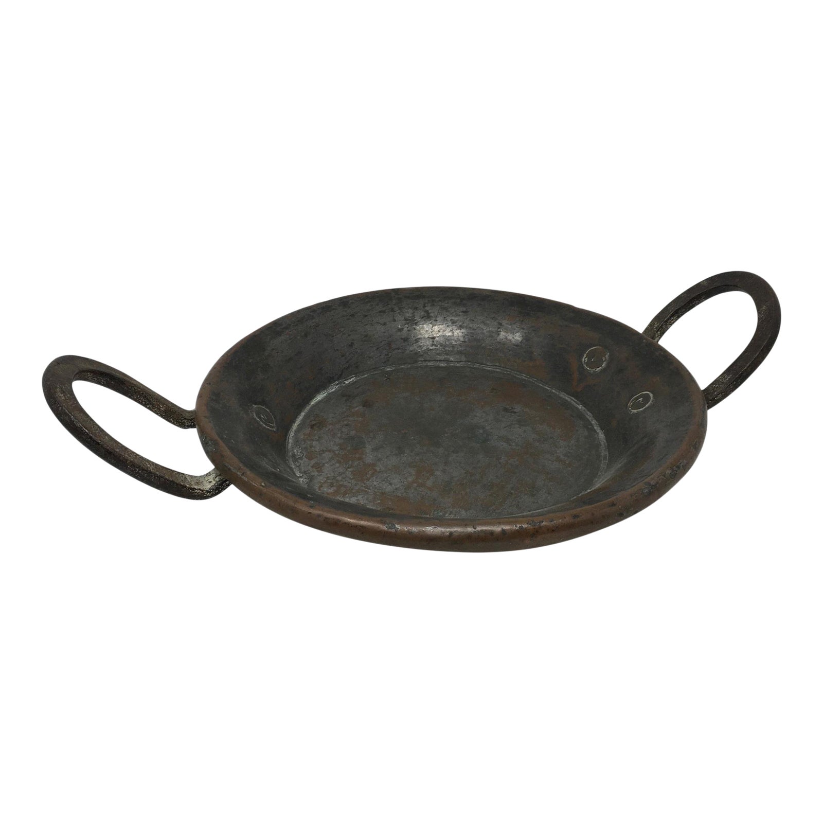 Mid 20th Century Round Copper Pot with Handles Chairish