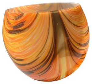Artistic Vase in Murano attributed Glass with Colored Reeds from Simoeng