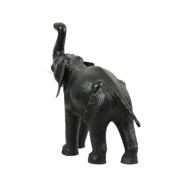 Black Large Vintage Leather Elephant in the style of Omersa, 1970s For Sale - Image 8 of 13