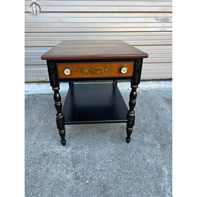 Farmhouse Late 20th Century L.Hitchcock 2 Tier Side Table For Sale - Image 3 of 12