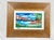 : Vintage framed tile. Tile features a signed painting of a landscape. Thick strokes with an impressionist feel. Colorful...