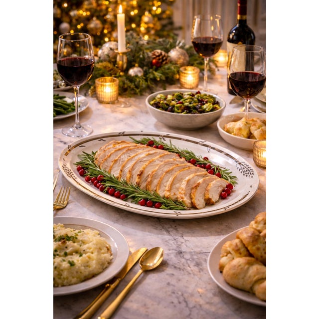 A refined oval serving platter designed by Emilia Castillo, handcrafted in Taxco, Mexico during the 1980s, combining fine...