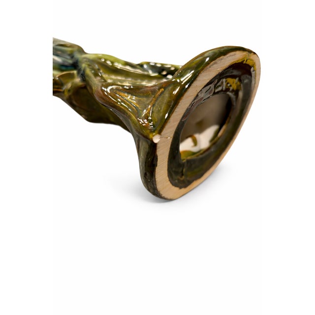Mid-Century Modern Studio Art Pottery Stylized Dolphin (Abstract Bird Form), Drip Glaze, 13 For Sale - Image 10 of 12
