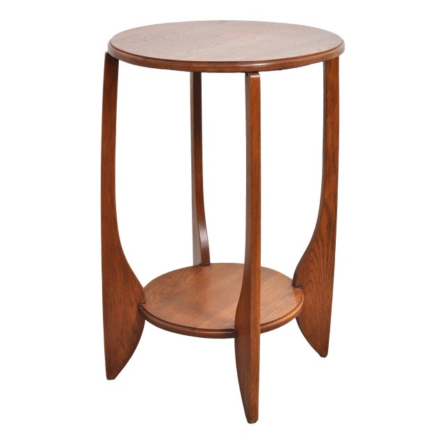 Vintage Art Deco Side Table in Oak, 1920s For Sale