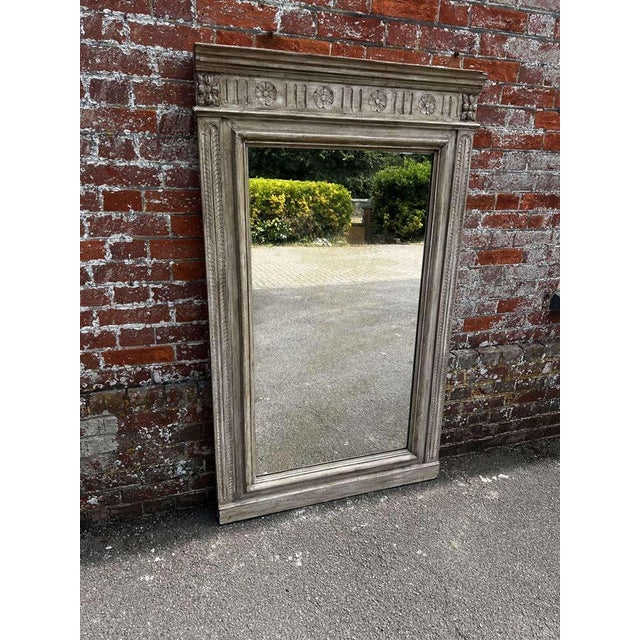 Wood Large Antique 19th Century French Painted Mirror For Sale - Image 7 of 7