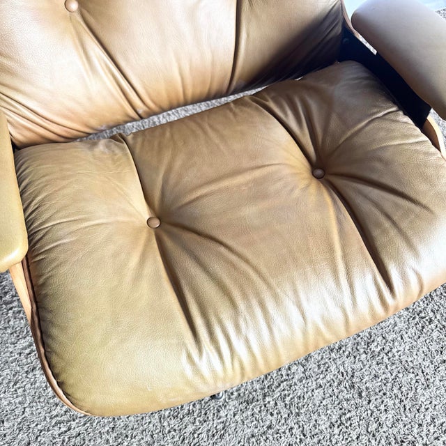 Wood Mid Century Modern Eames Style Lounge Chair With Ottoman For Sale - Image 7 of 8
