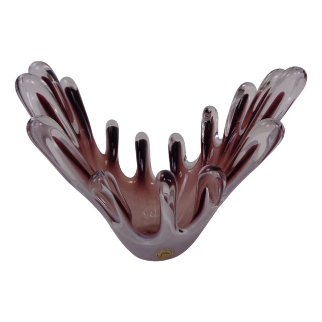 Handmade Crystal Glass Bowl from Gränna Glas, Sweden, 1970s For Sale