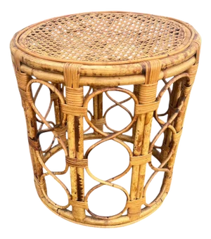 1960s Wicker/ Bamboo/ Cane / Side Table