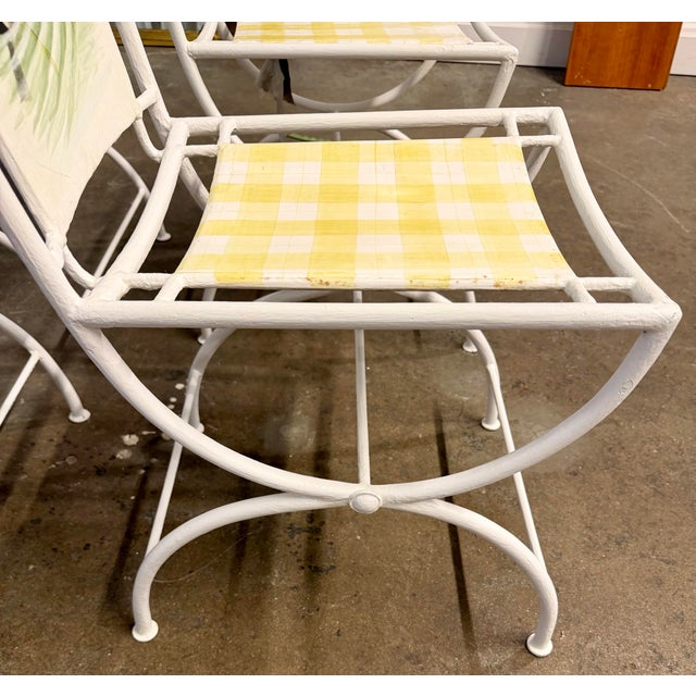 Metal Duck Hand Painted Chairs Set/4 For Sale - Image 7 of 12