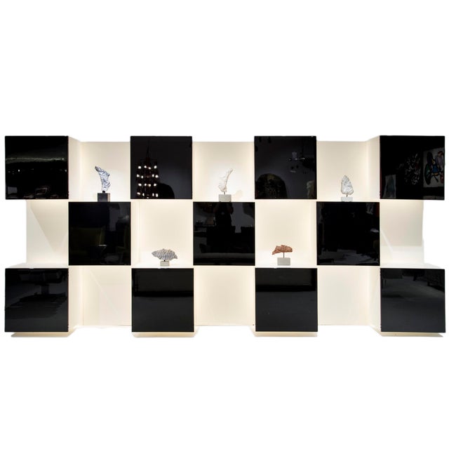 Lacquered Wood Checkered Bookcase from Acerbis, 1970s For Sale - Image 12 of 12