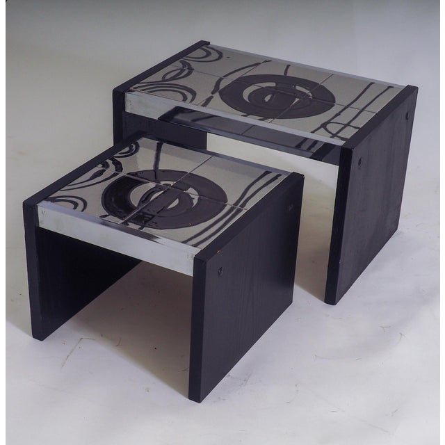 Vintage Tiled Nesting Tables, 1970s, Set of 2 For Sale - Image 18 of 18