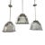 Set of 3 Vintage Halophane Fixtures For Sale
