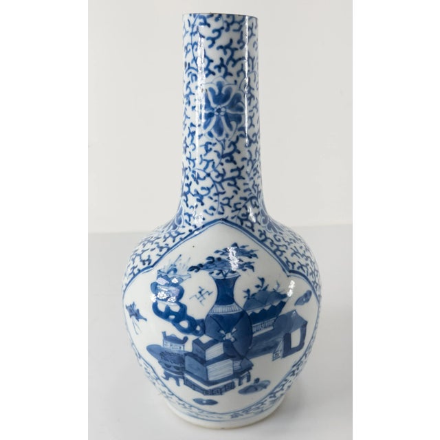19th Century Chinese Blue and White Chinoiserie Vase For Sale - Image 4 of 13