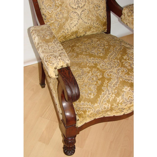 Antique Carved Walnut Armchair, Turn of the 19th and 20th Centuries For Sale - Image 14 of 16