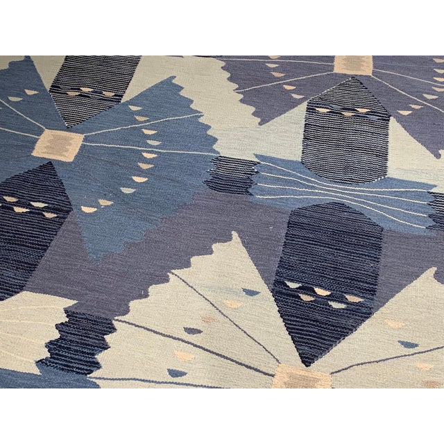 Modern Swedish Style Flat Weave Wool Rug by Doris Leslie Blau Size: 10'0" × 14'2" (304 × 431 cm). This exquisite Modern...
