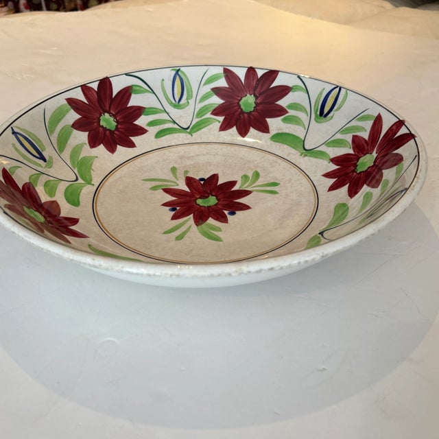 1980s Large Painted Serving Bowl For Sale - Image 4 of 5
