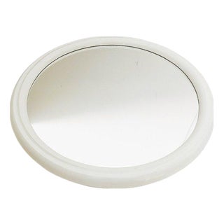 Vintage Space Age Wall Mirror in White Plastic, 1970s For Sale