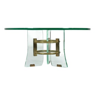 Glass and Brass Coffee Table by Pietro Chiesa for Fontana Arte, Italy, 1960 For Sale