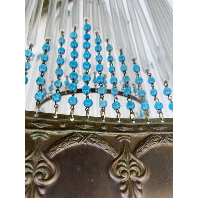 Blue Vintage Portuguese Chandelier, 1940s For Sale - Image 8 of 18