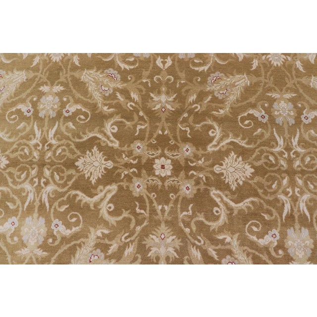 Textile Vintage Hand-Knotted Amritsar Rug With All-Over Floral Design in Neutral Tones For Sale - Image 7 of 12