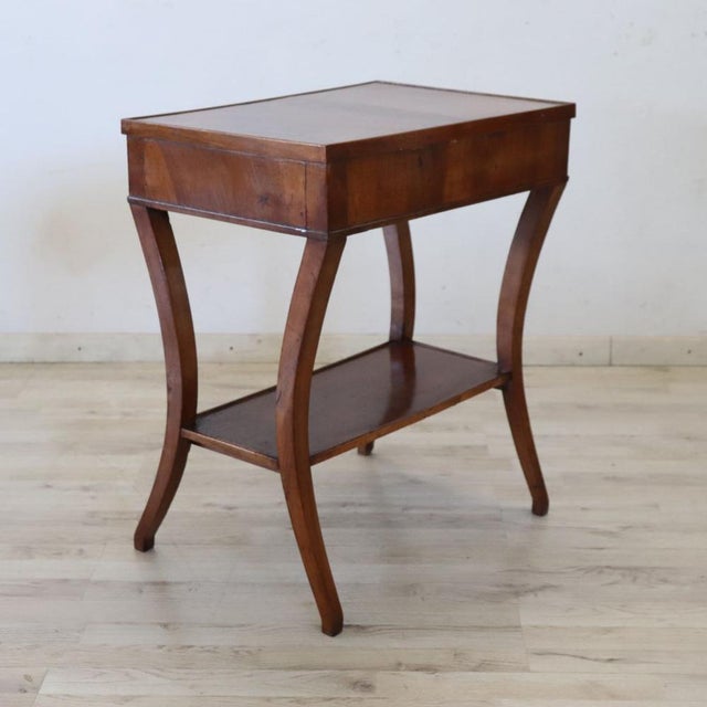 Antique Walnut Side Table with One Drawer, 1800s For Sale - Image 3 of 11