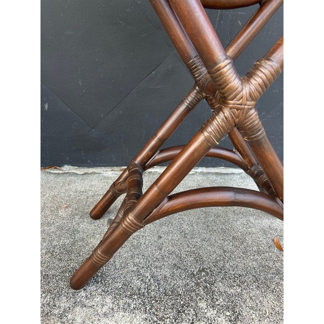 Wood Vintage British Colonial Style, Bamboo Tray Table or Bar. For Sale - Image 7 of 7