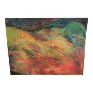 1970s Robert Domin Abstract Landscape Pastel Drawing For Sale