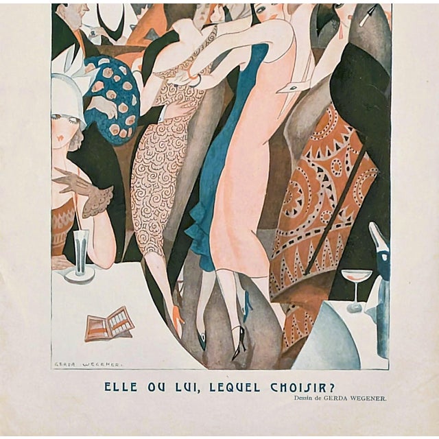 Art Deco Gerda Wegener "Elle Ou Lui, Lequel Choisir?" Fantasio Magazine 1925 For Sale - Image 3 of 3