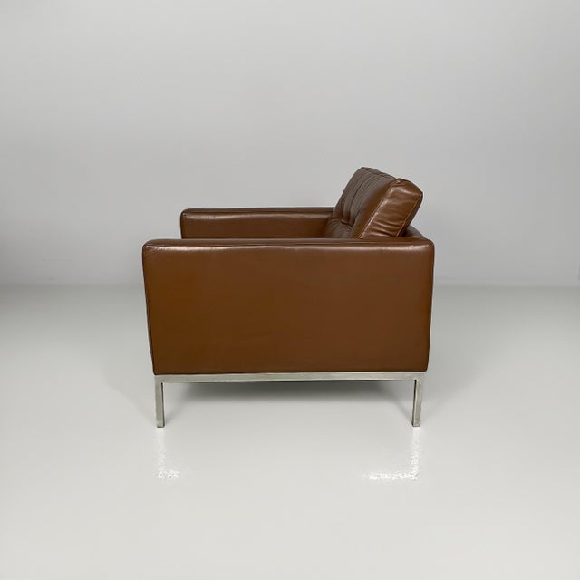 Modern American Leather Chairs by Florence Knoll for Knoll International, 1970s, Set of 2 For Sale - Image 3 of 18