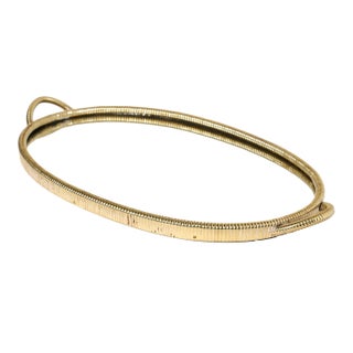 1950s Mirrored Oval Brass Tray For Sale