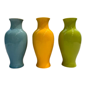 Vintage Middle Kingdom Glossy Mini Bud Vases - Boxed Set of 3