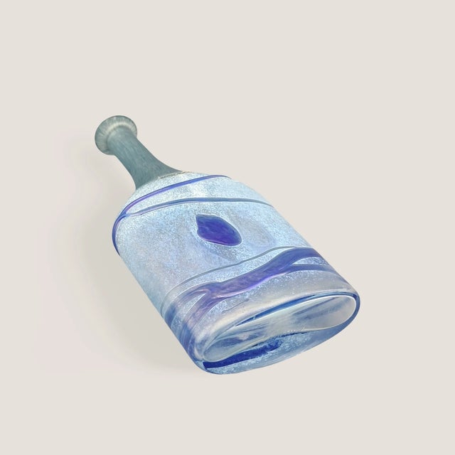 Glass Blue Glass Galaxy Vase by Bertil Vallien for Kosta Boda, Sweden, 1980s For Sale - Image 7 of 16