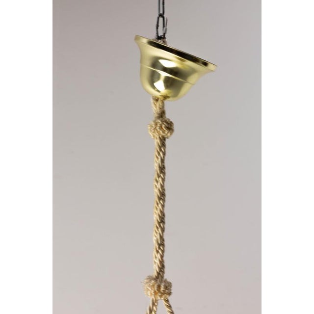 Molded Glass Bowl Pendant Light with Floral Design, 1890s For Sale - Image 6 of 9