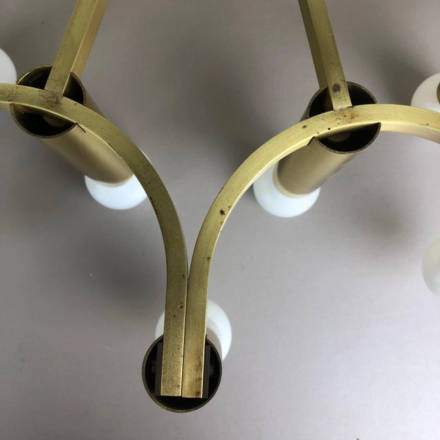 Gigantic Brass 24 Bulb Flush Mount Ceiling Light from Stilnovo, Italy, 1960s For Sale - Image 18 of 18