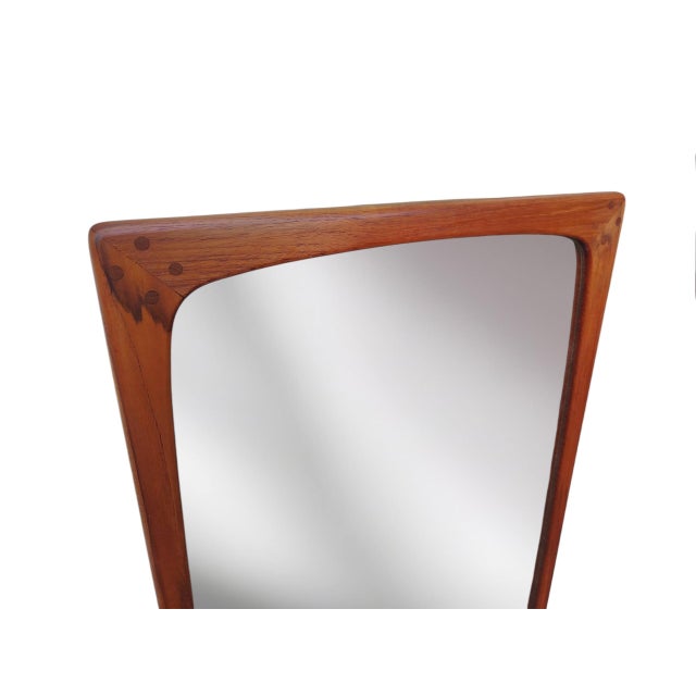 Mid-Century Modern Vintage Danish Teak Mirror in the style of Aksel Kjersgaard, 1960s For Sale - Image 3 of 4