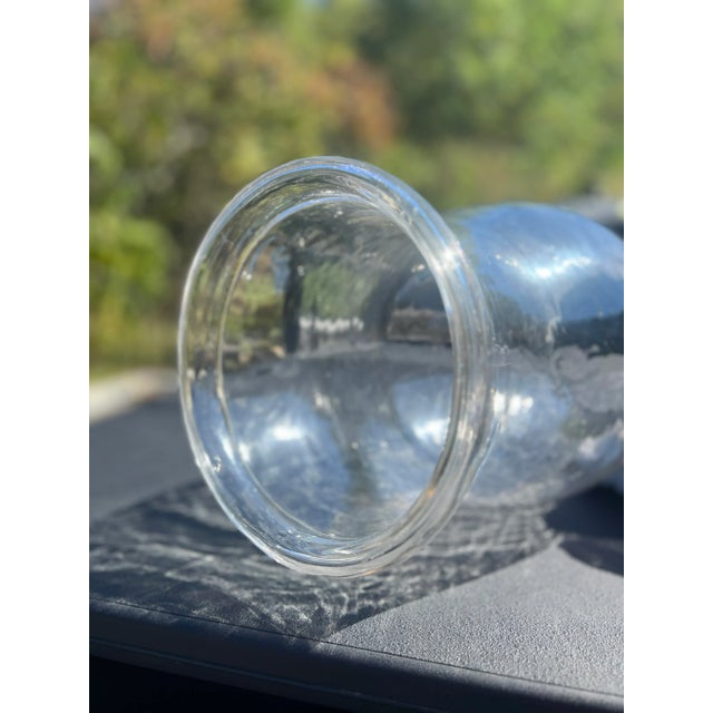 Pair, Monumental 19th Century American Blown Glass Hurricane Candle Shades 22.5" For Sale - Image 10 of 12