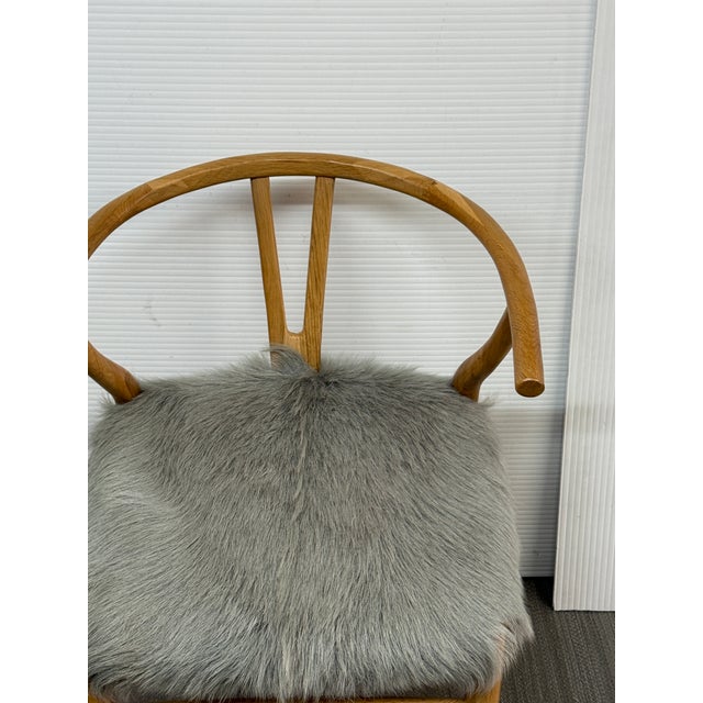 H D Buttercup Kairo Goat Hide Wishbone Chair For Sale In San Francisco - Image 6 of 12