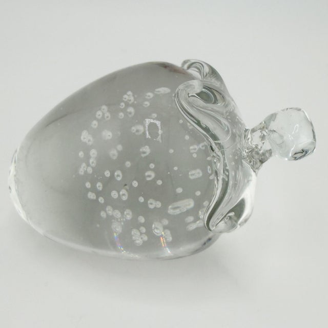 Murano Art Glass Strawberry Paperweight Sculpture With Controlled Bubbles For Sale - Image 4 of 8